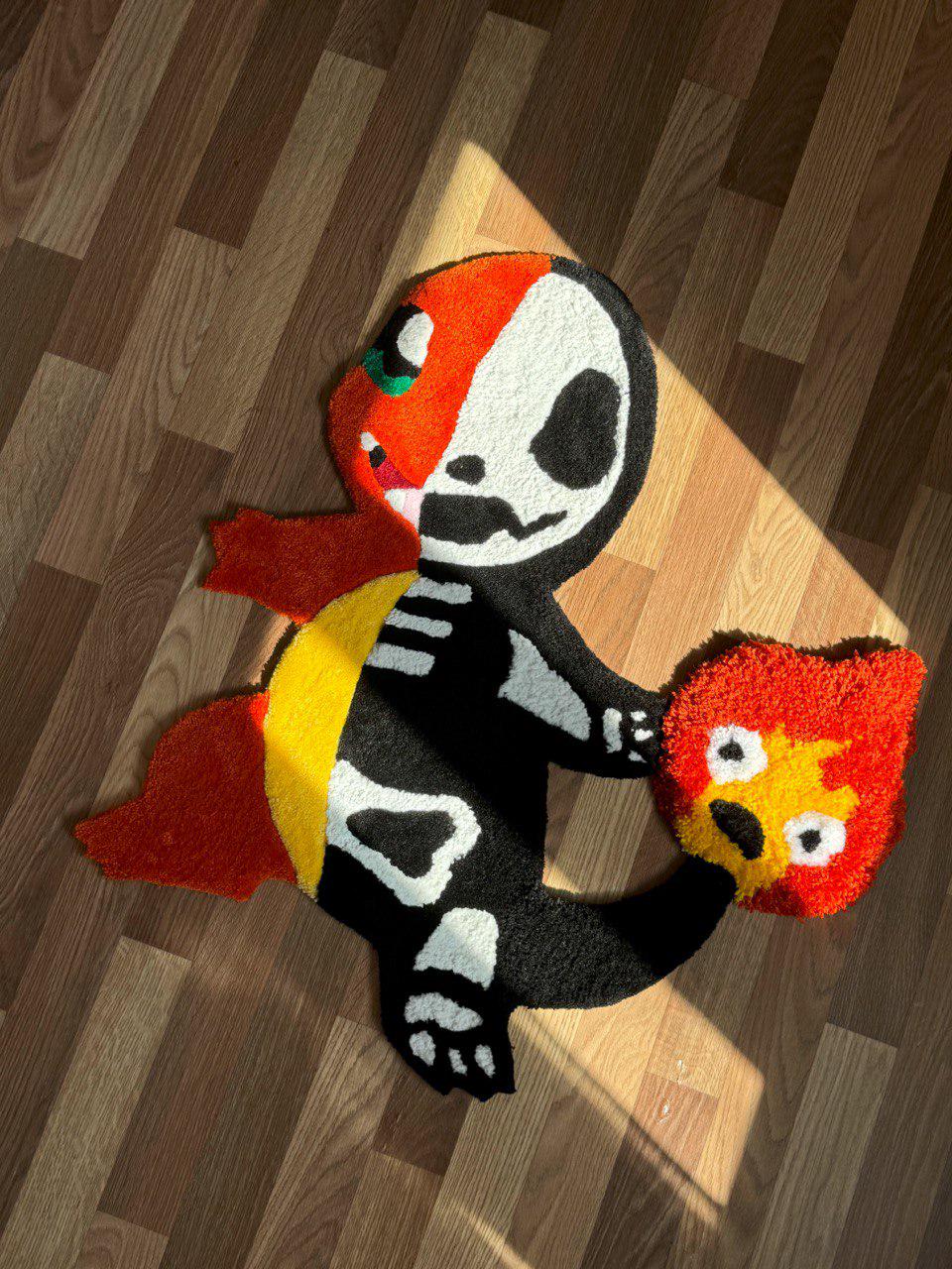 Custom 3D Skeleton anime rug Cute rug Tufted rug Handmade rug Cool rugs Rugs for bedroom Hypebeast rug Kids rug Gameboy rug Gaming decor