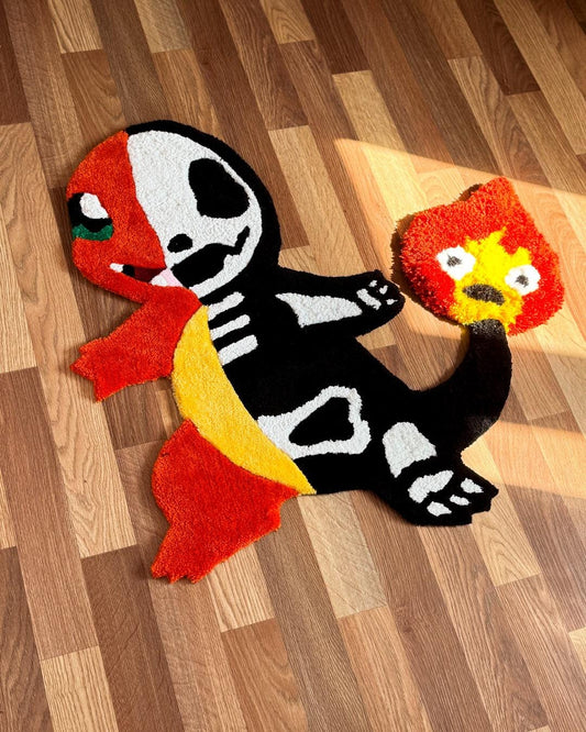 Custom 3D Skeleton anime rug Cute rug Tufted rug Handmade rug Cool rugs Rugs for bedroom Hypebeast rug Kids rug Gameboy rug Gaming decor