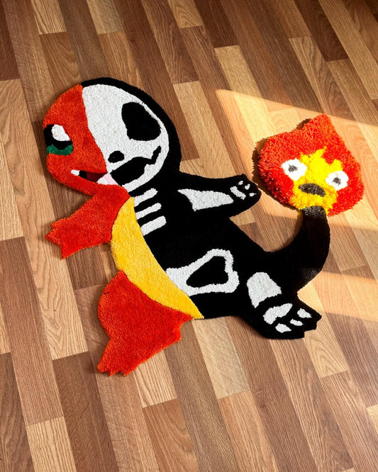 Custom 3D Skeleton anime rug Cute rug Tufted rug Handmade rug Cool rugs Rugs for bedroom Hypebeast rug Kids rug Gameboy rug Gaming decor