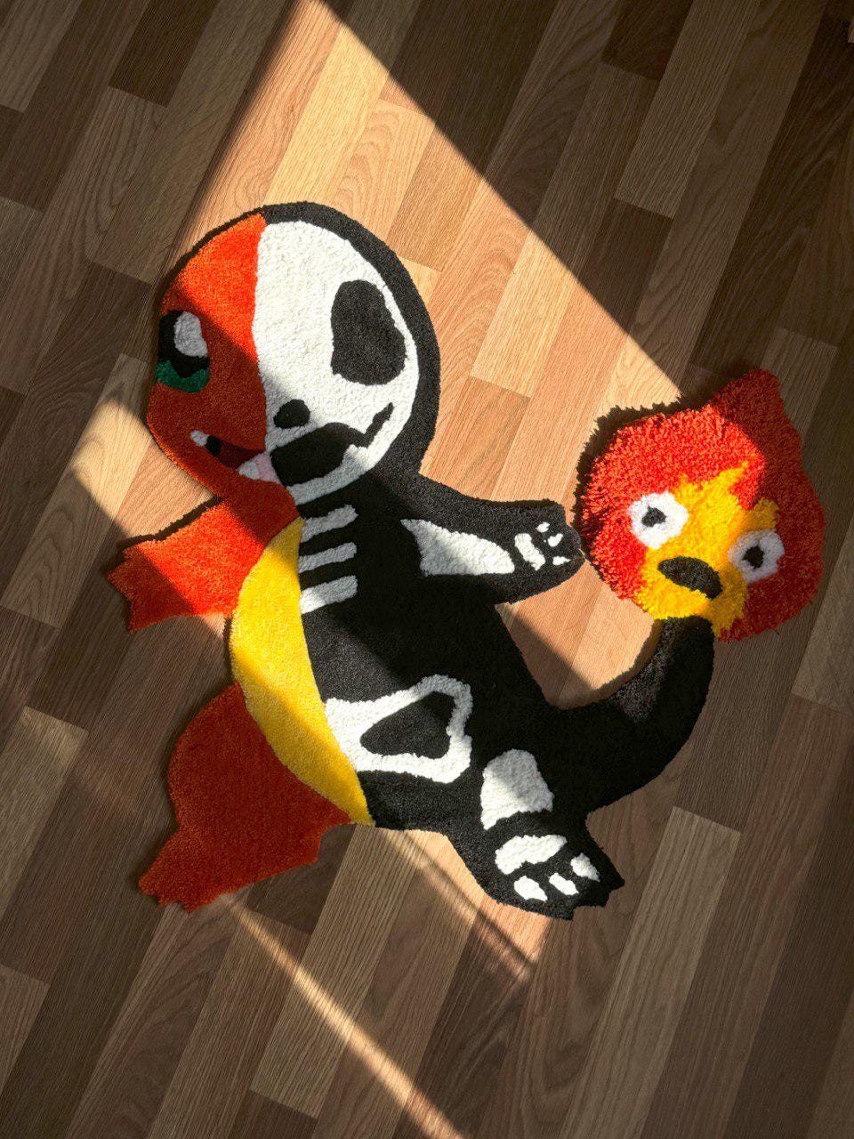 Custom 3D Skeleton anime rug Cute rug Tufted rug Handmade rug Cool rugs Rugs for bedroom Hypebeast rug Kids rug Gameboy rug Gaming decor