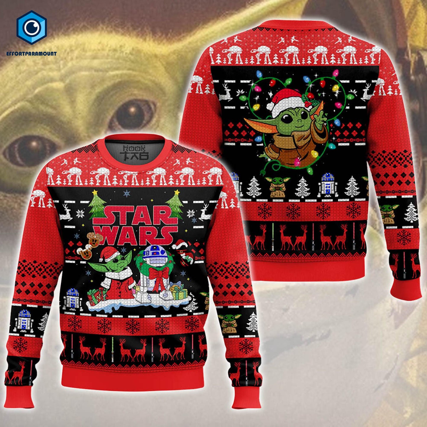 Baby Yoda Ugly Christmas Sweater, Yoda Christmas Sweatshirt, Galaxy's Edge Christmas, Grogu Christmas Sweater, Family Christmas Party