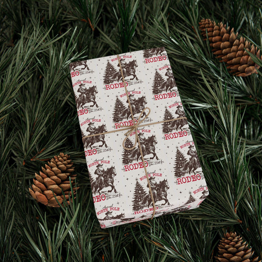 Vintage Cowboy Santa Gift Wrap Papers - Retro Western Christmas Gift wrapping - Nostalgic Santa Claus Wrapping paper