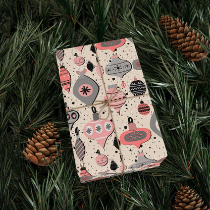 Pink Christmas Ornament Gift Wrapping Papers - Custom Holiday Gift Wrap -
