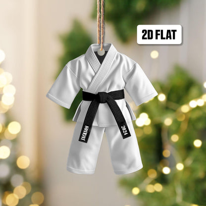 Personalized Black Belt Karate Taekwondo 2D Flat Ornament, Custom Ornament, Martial Arts Gift, Karate Gift, Sports Ornament Gift for Him,Her
