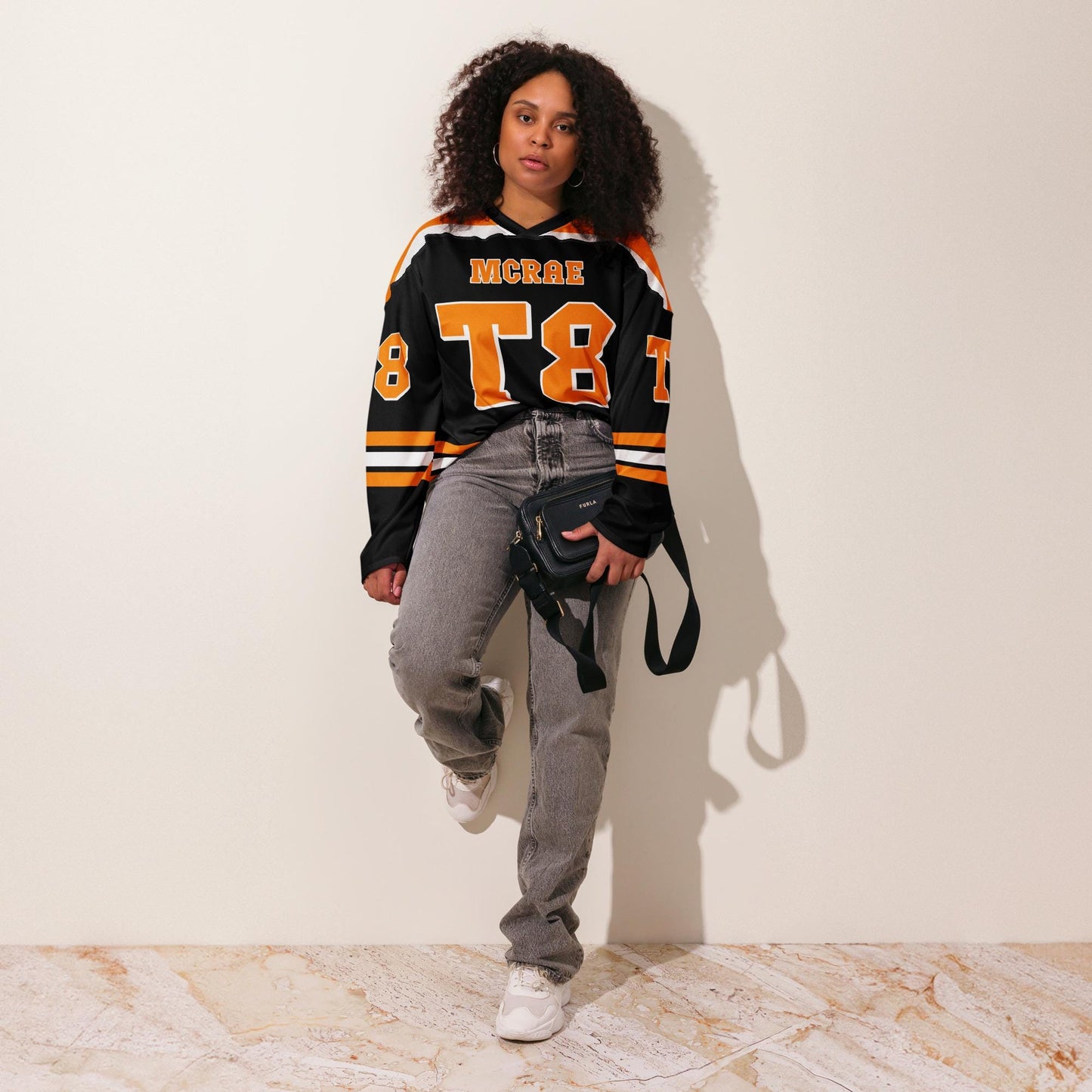 Fan Apparel Hockey Jersey: Black and Orange T8 Concert Oufit