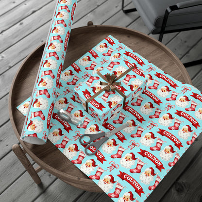 Kids Personalized Christmas Gift Wrapping - Childs Vintage Christmas -Boy Custom Gift Wrapping-Kids Name Gift Wrap -Childrens Gift Idea