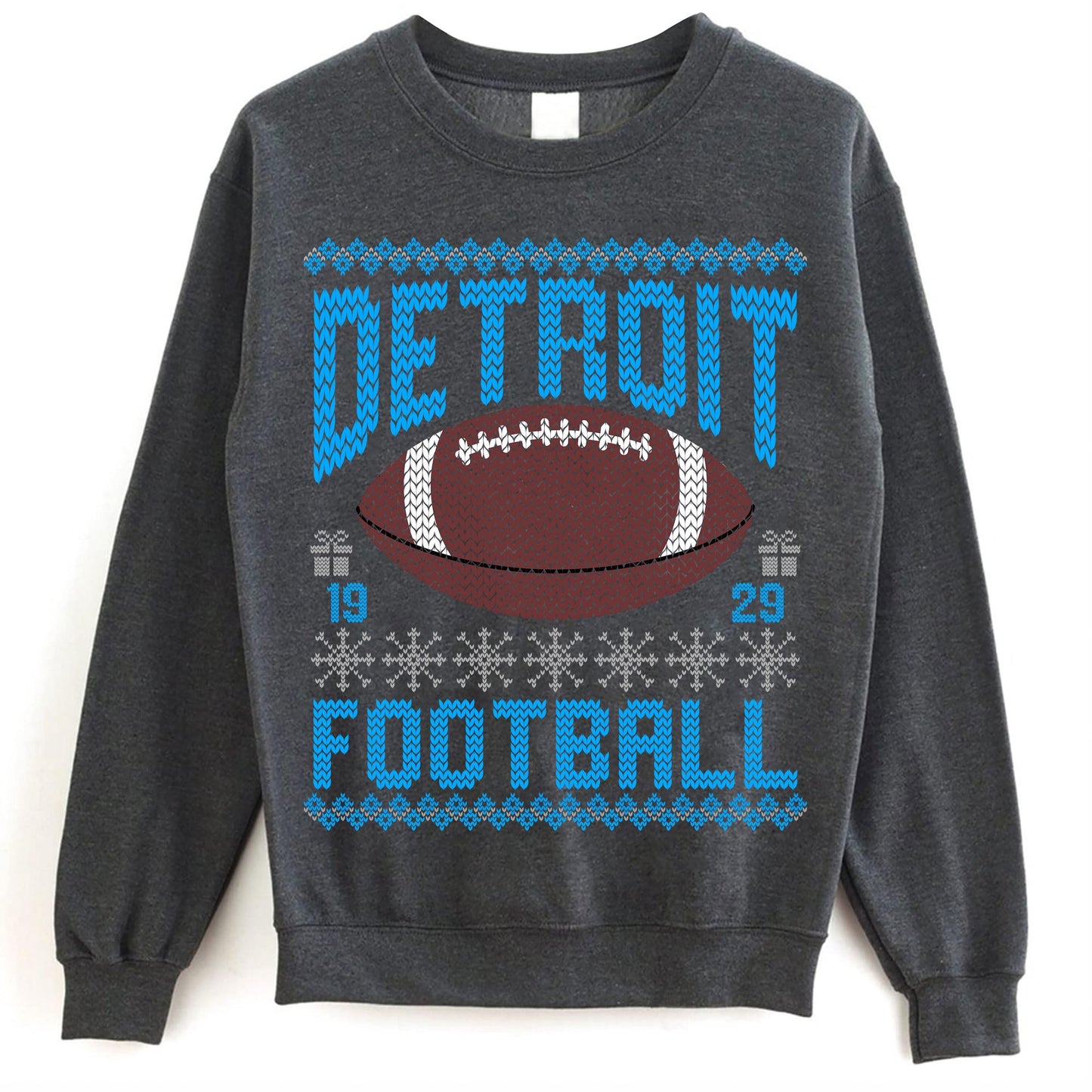 Detroit Ugly Christmas Sweatshirt, Football Shirt, Christmas Gift Tee, Festive Football Crewneck, Holiday Winter, Detroit Football Fan