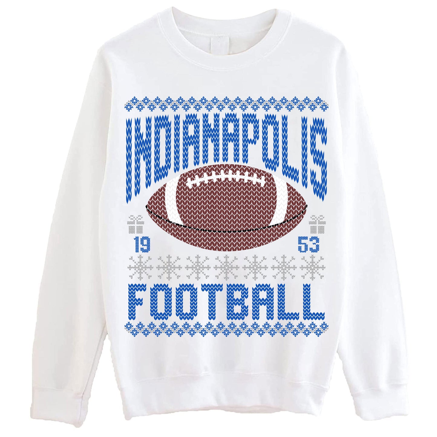 Indianapolis Ugly Christmas Sweatshirt, Football Shirt, Christmas Gift Tee, Festive Football Crewneck, Holiday Winter, Indianapolis Football