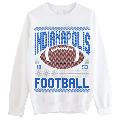 Indianapolis Ugly Christmas Sweatshirt, Football Shirt, Christmas Gift Tee, Festive Football Crewneck, Holiday Winter, Indianapolis Football
