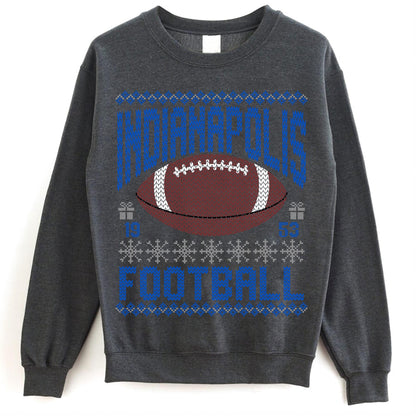Indianapolis Ugly Christmas Sweatshirt, Football Shirt, Christmas Gift Tee, Festive Football Crewneck, Holiday Winter, Indianapolis Football