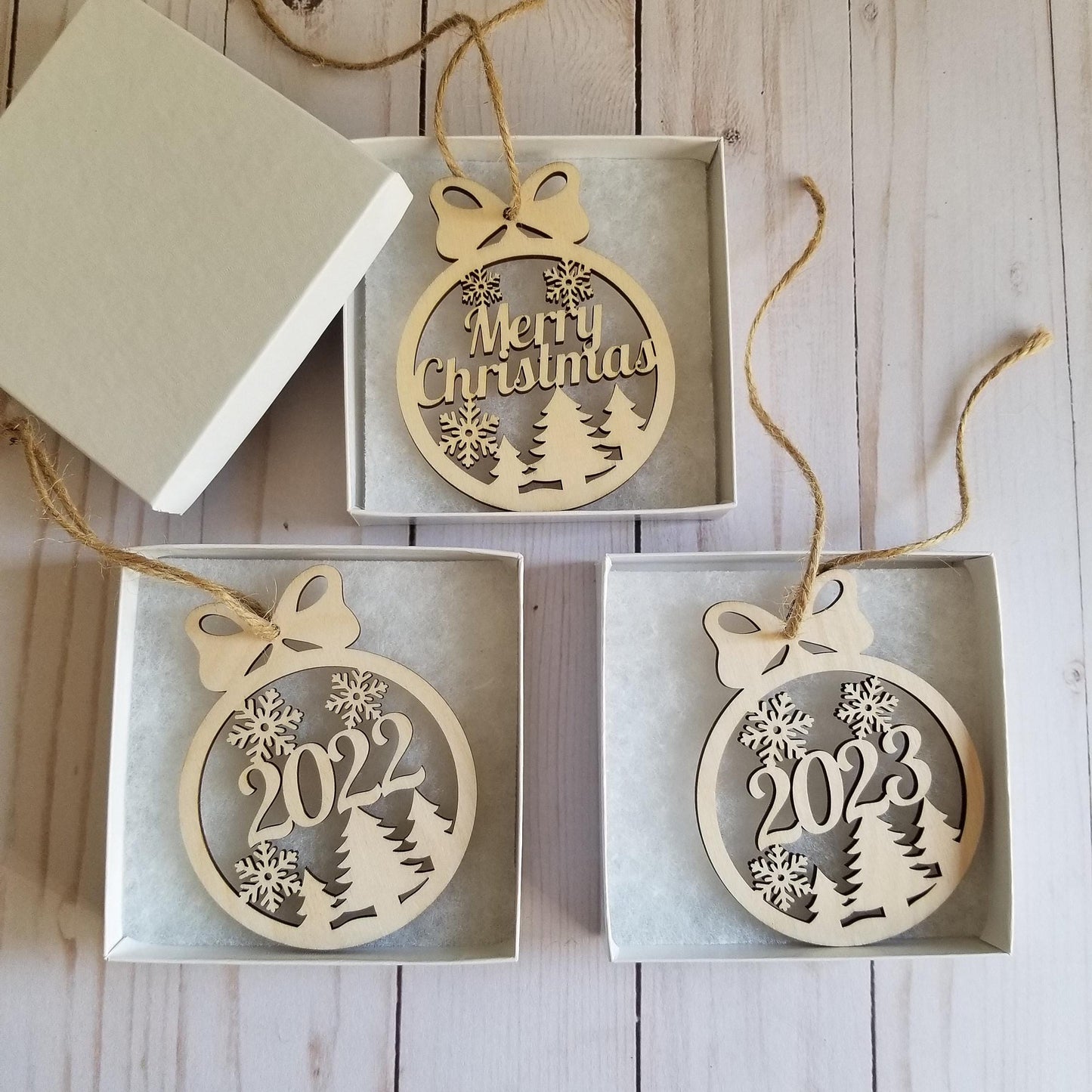 Christmas Ornament for Holiday Decor: Wooden Personalized Ornament , Snowflake Name Sign