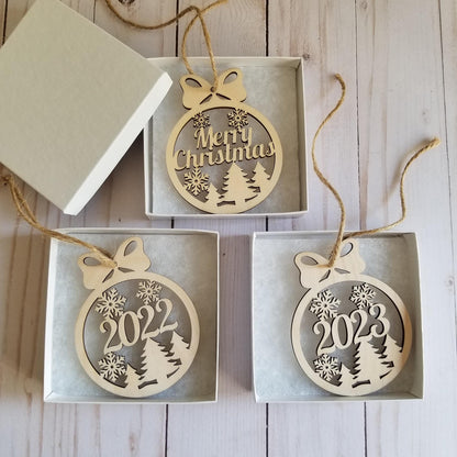 Christmas Ornament for Holiday Decor: Wooden Personalized Ornament , Snowflake Name Sign