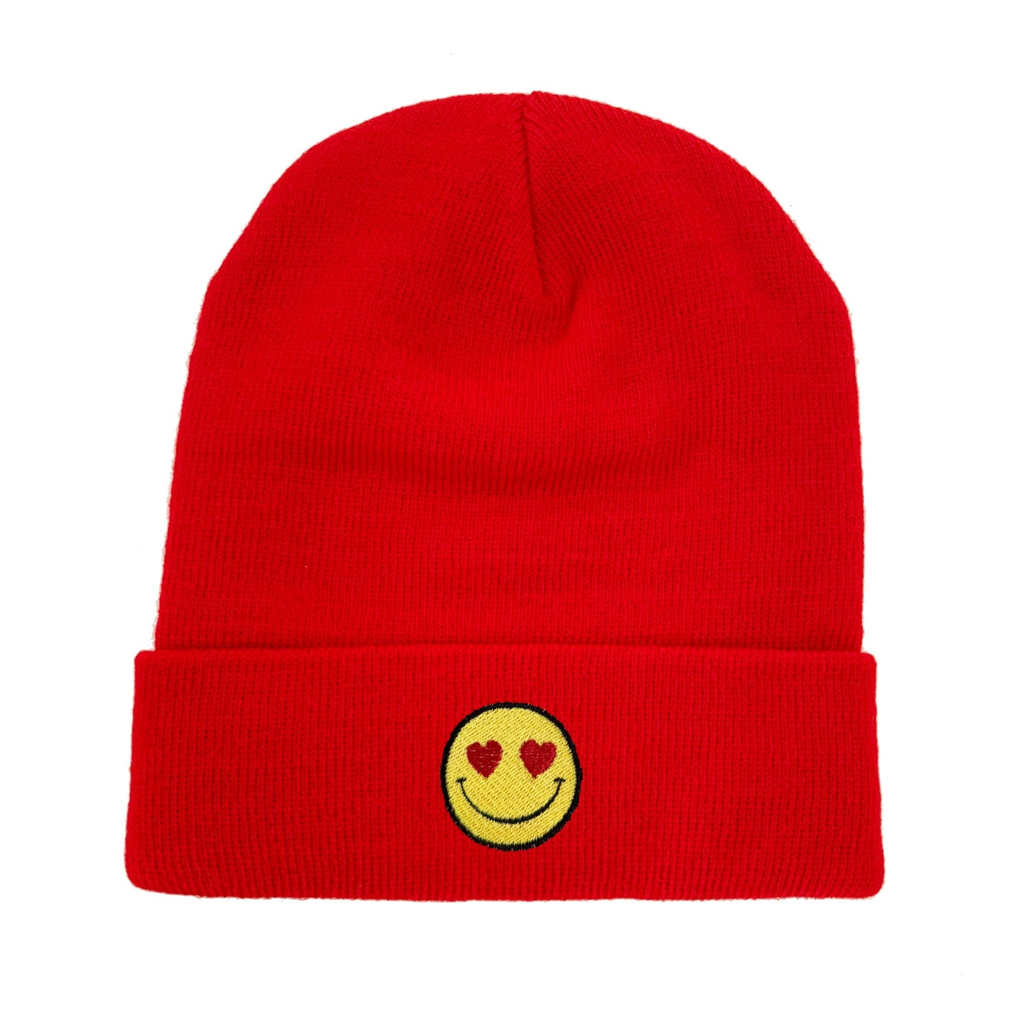 Heart Eyes Smiley Face Embroidered Beanie Smile Beanie Winter Beanie