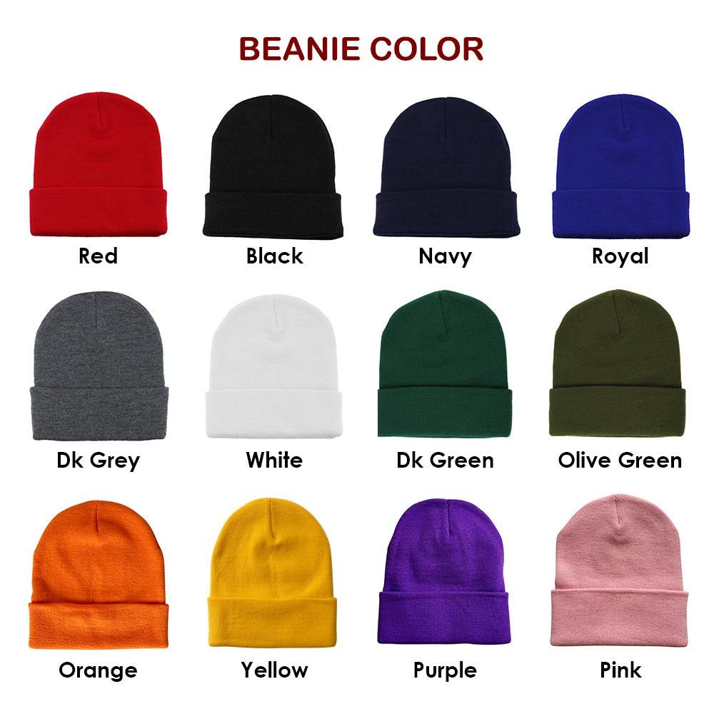 Heart Eyes Smiley Face Embroidered Beanie Smile Beanie Winter Beanie