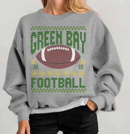 Green Bay Football Christmas Sweatshirt, Green Bay Shirt Retro Style 90s Unisex Crewneck, Graphic Tee Gift For Football Fan Sport, Xmas Gift