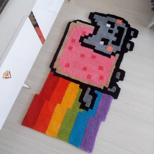 Cat Rug,Tufted Rug,Colorful Rug,Animal Rug,Cute Rug,Game Rug,Area Rug,Player Rug,Custom Gift,Living Room Rug,Game Room Decor,Gamer Gift