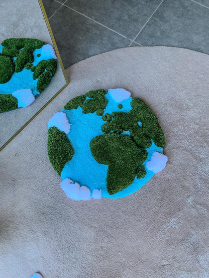 3D World Map Tufted Rug - Geometric World Map Area Rug, Interactive Rug, Educational Home Decor, Travel-Inspired Rug, World Explorer Gift