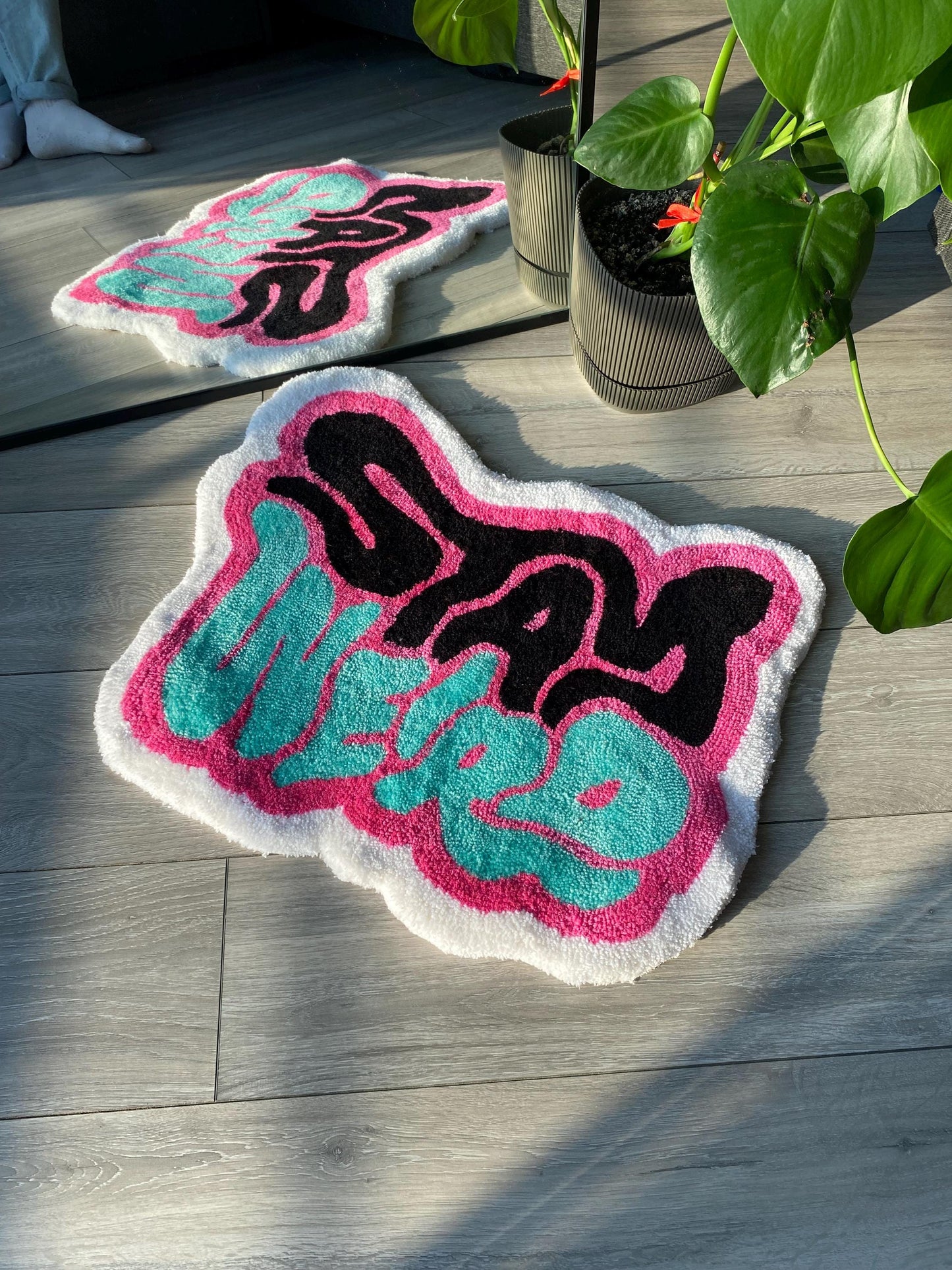 Stay Weird Fluffy Tufted Rug