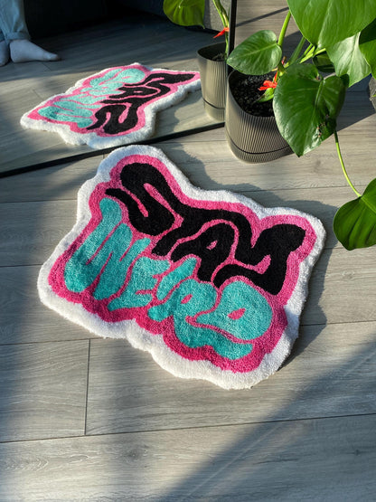 Stay Weird Fluffy Tufted Rug