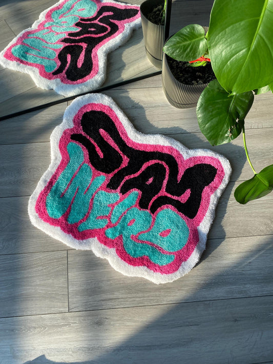 Stay Weird Fluffy Tufted Rug