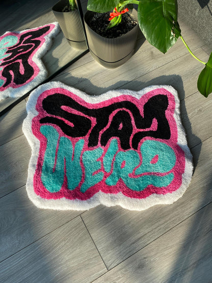 Stay Weird Fluffy Tufted Rug