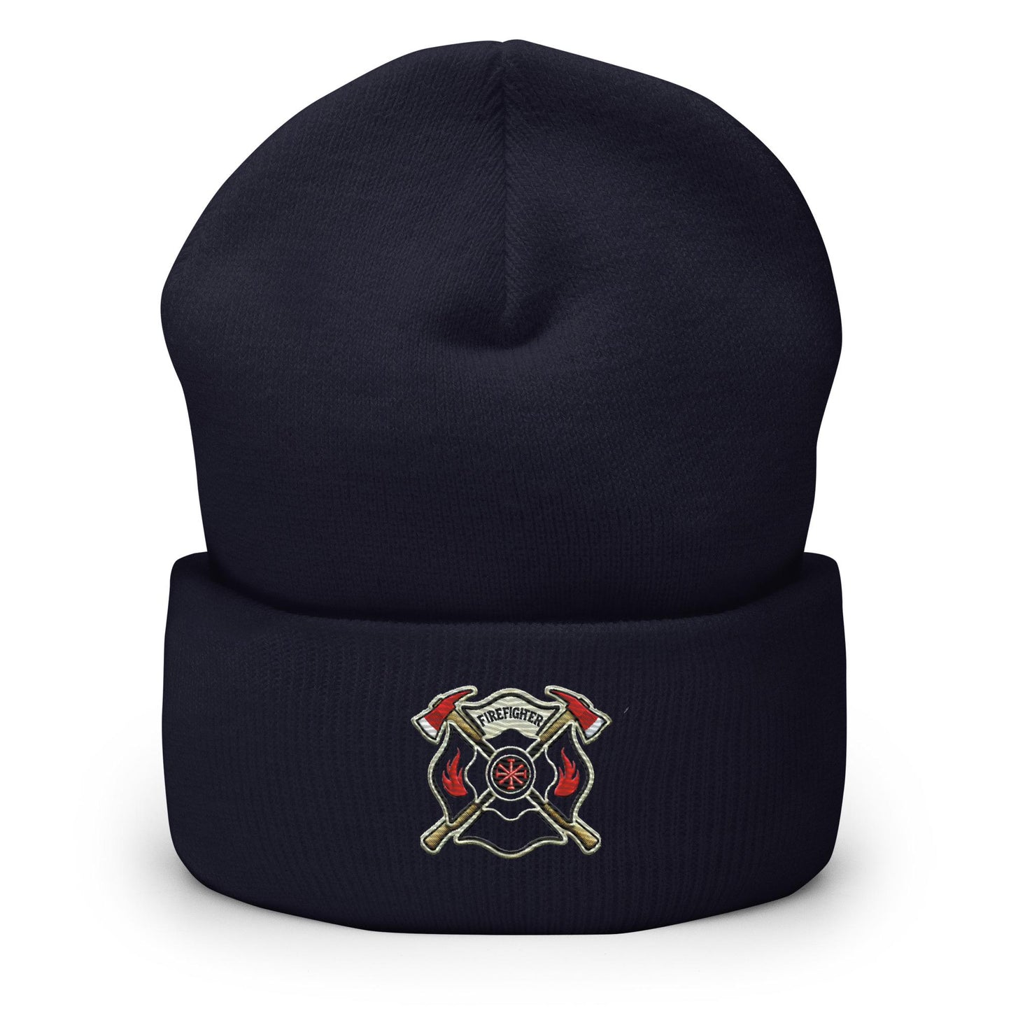 Firefighter Shield and Axe Embroidered Beanie | Winter Hat