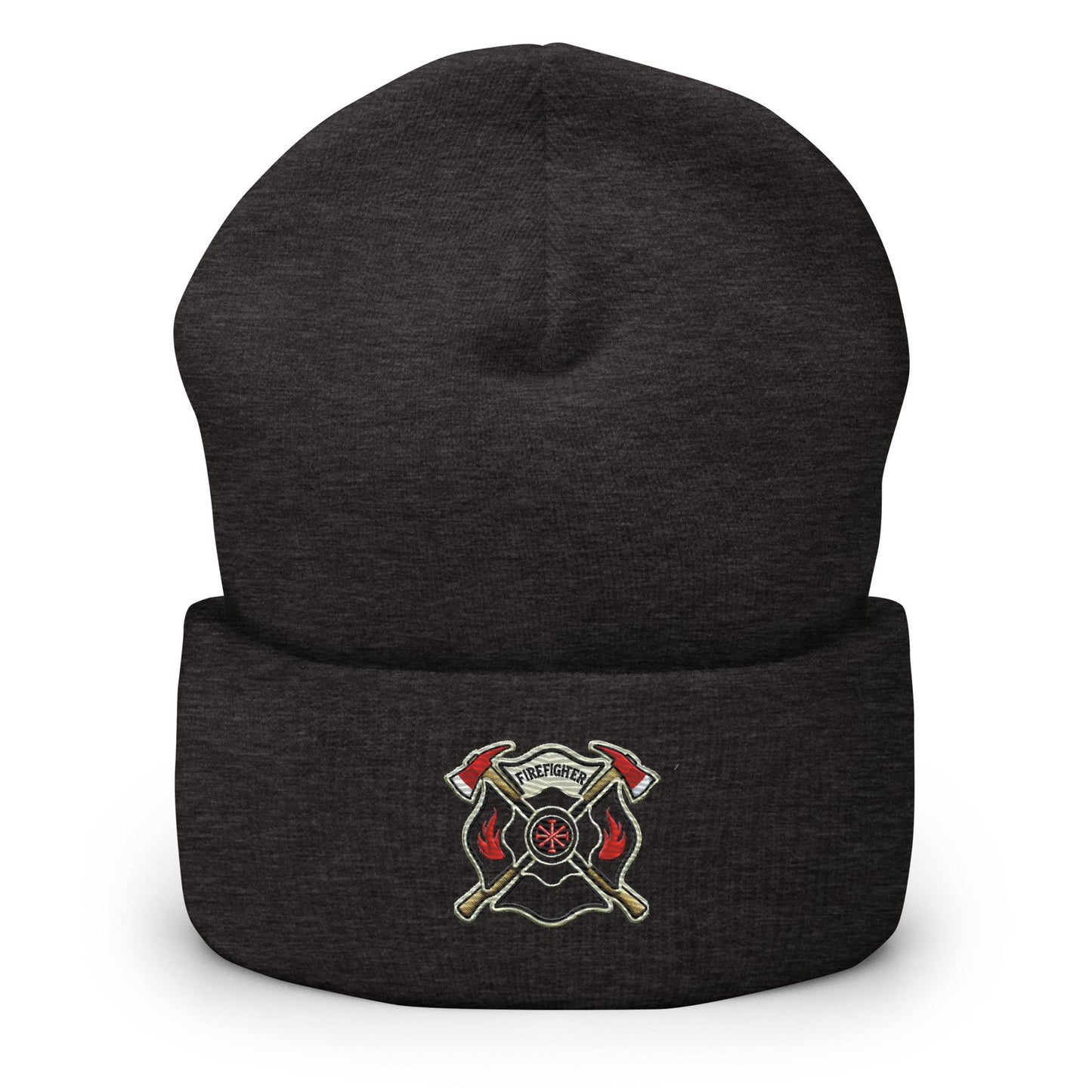 Firefighter Shield and Axe Embroidered Beanie | Winter Hat
