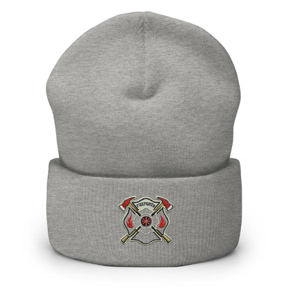 Firefighter Shield and Axe Embroidered Beanie | Winter Hat