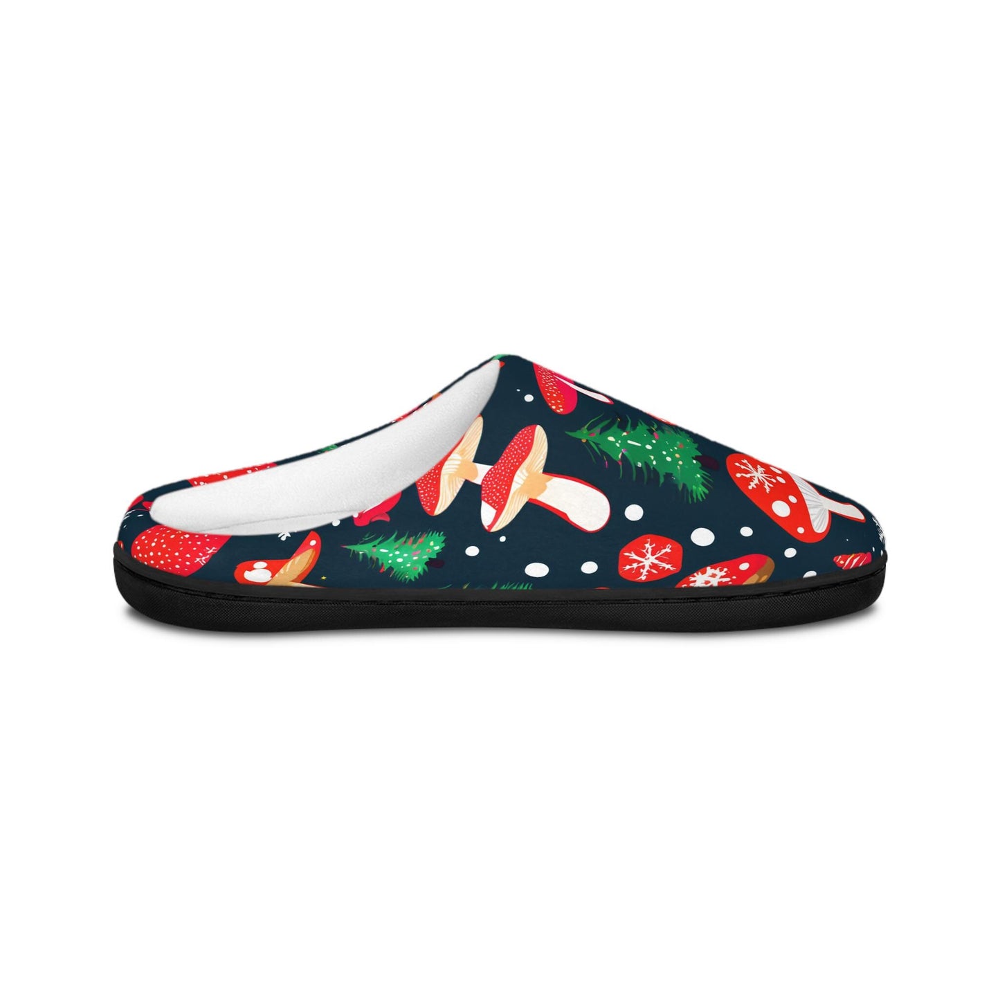 Holiday Slippers Christmas-Mushrooms Red, Snowflakes Design Festive Women's Indoor HouseShoes Holiday Home Weare Comfortable Footwear