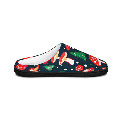 Holiday Slippers Christmas-Mushrooms Red, Snowflakes Design Festive Women's Indoor HouseShoes Holiday Home Weare Comfortable Footwear