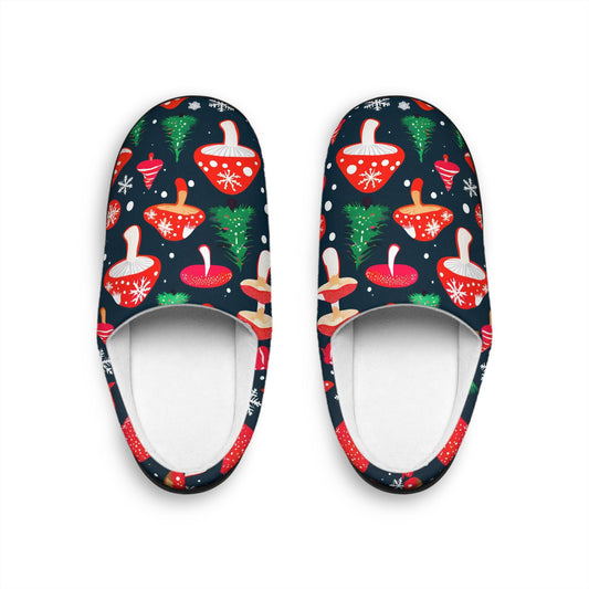 Christmas Slippers ForMen Red Mushroom ChristmasTree Snowflake Winter Indoor House Shoes Men's Home Footwear Holiday Cozy Gifte ForHim