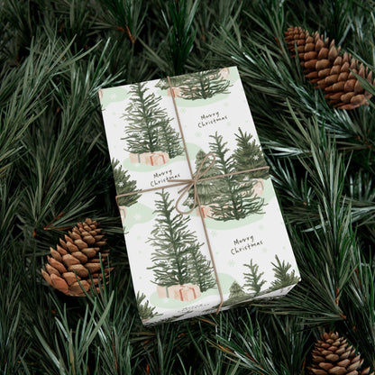 Christmas Tree Christmas Gift Wrapping Papers - Natural Christmas Gift wrap - Classic Gift Wrap - Simple Gift Wrap