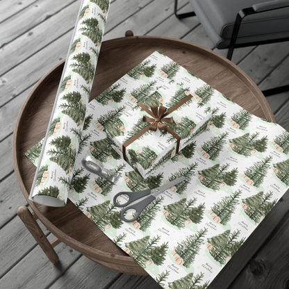 Christmas Tree Christmas Gift Wrapping Papers - Natural Christmas Gift wrap - Classic Gift Wrap - Simple Gift Wrap