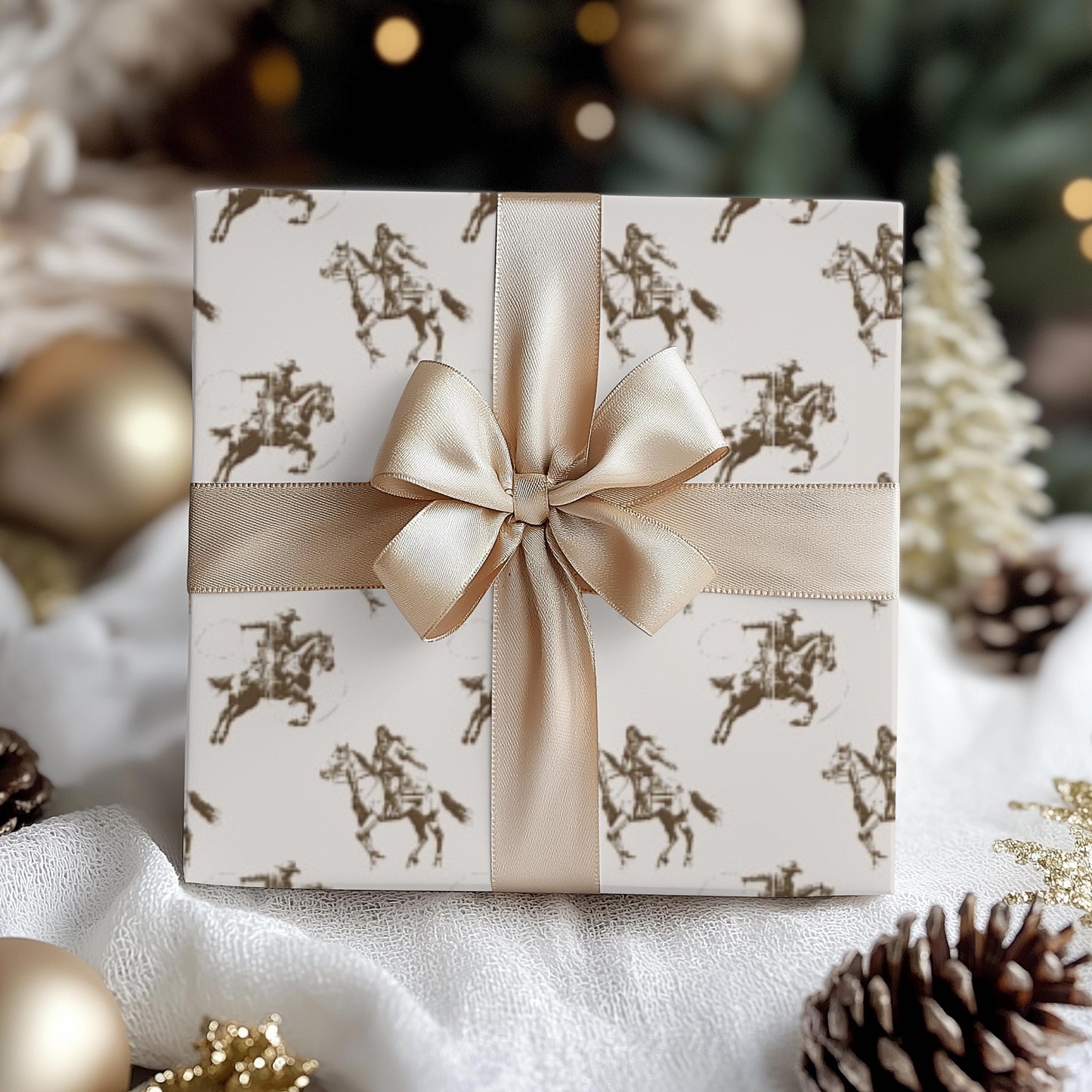 Vintage Cowboy Gift Wrap Paper: Retro Western Wrapping