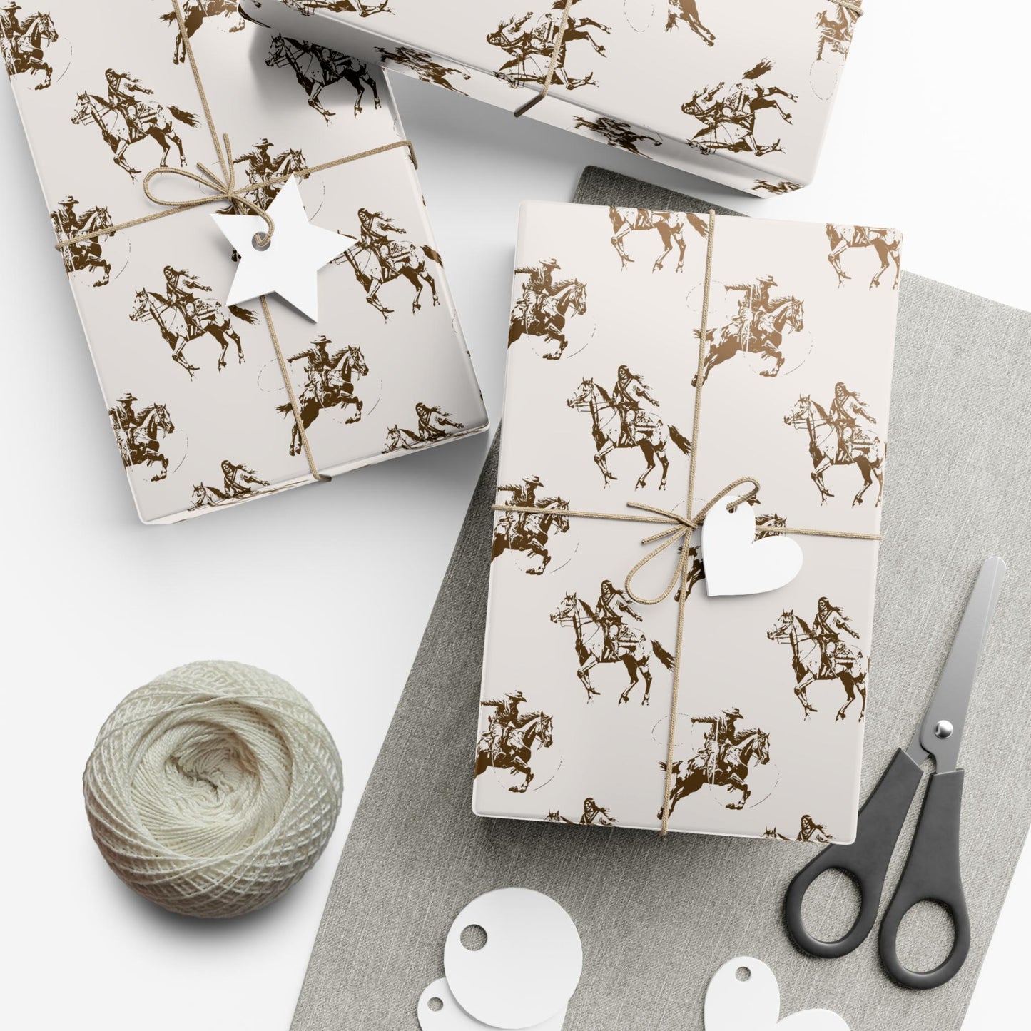 Vintage Cowboy Gift Wrap Paper: Retro Western Wrapping