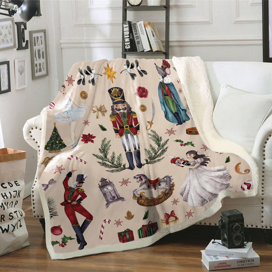 Vintage Christmas Nutcracker Blanket, Christmas Nutcracker Ballet Blanket, Boho Cottagecore Nutcracker Gift, Baby Shower Gift, Birthday Gift