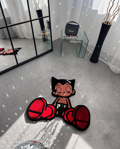 Astro Boy Rug: Handmade Anime Character Home Decor