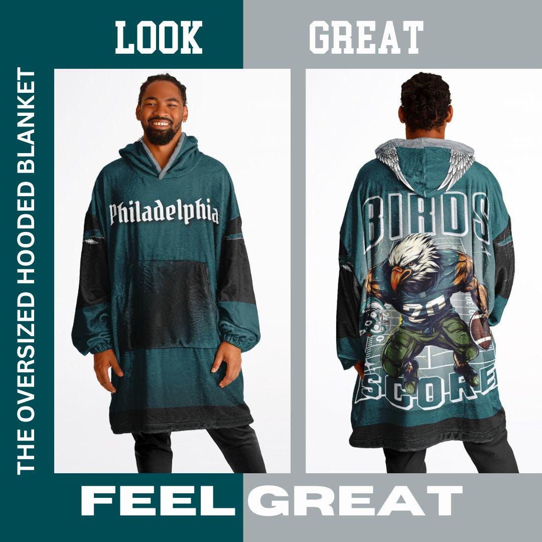 Philadelphia Birds Oversized Cuddle Hoodie Blanket: Football Fan Gift