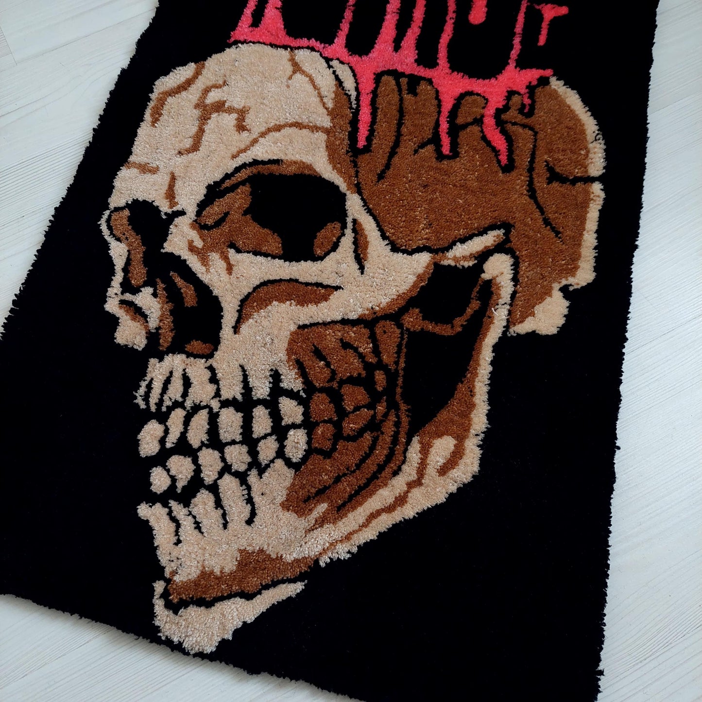 Skull Rug,Tufted Rug,Custom Rug,%100 Handmade Rug,Skeleton Rug, Fear Rug,Player Rug,Game Room Rug,Gothic Rug,Game Room Decor,Area Rug,Gift