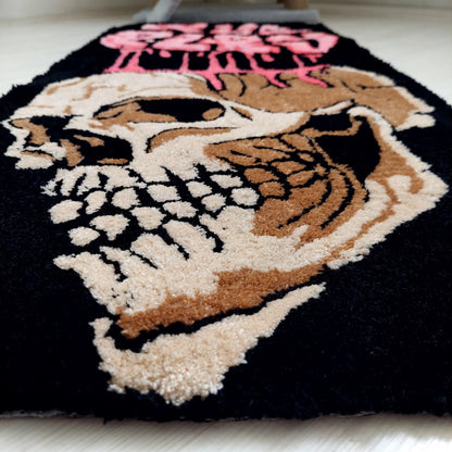 Skull Rug,Tufted Rug,Custom Rug,%100 Handmade Rug,Skeleton Rug, Fear Rug,Player Rug,Game Room Rug,Gothic Rug,Game Room Decor,Area Rug,Gift