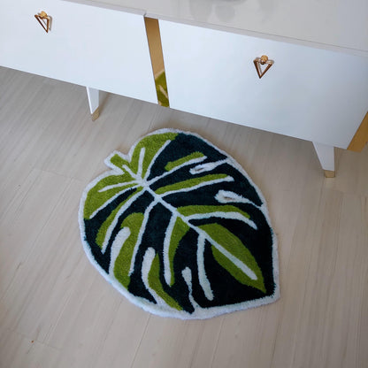 Leaf Rug,Tufted Rug,Boho Rug,Modern Rug,Green Rug,Monstera Rug,Custom Rug,Boho Decor,Gift for Girls,Home Decor,Living Room Rug,Custom Gift