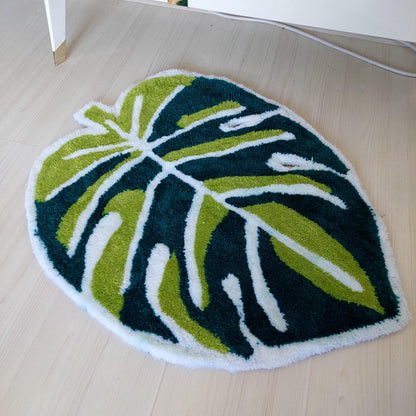 Leaf Rug,Tufted Rug,Boho Rug,Modern Rug,Green Rug,Monstera Rug,Custom Rug,Boho Decor,Gift for Girls,Home Decor,Living Room Rug,Custom Gift