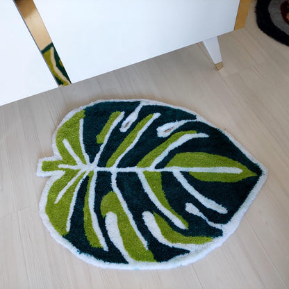 Leaf Rug,Tufted Rug,Boho Rug,Modern Rug,Green Rug,Monstera Rug,Custom Rug,Boho Decor,Gift for Girls,Home Decor,Living Room Rug,Custom Gift