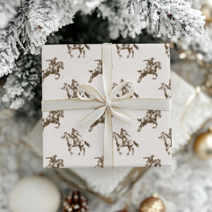 Vintage Cowboy Gift Wrap Paper: Retro Western Wrapping