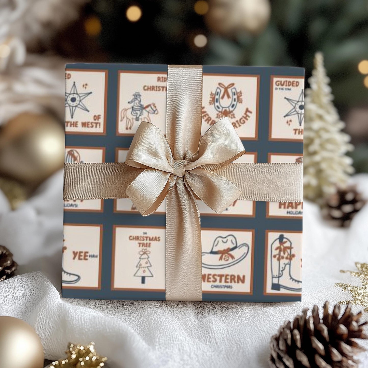 Western Cowboy  Gift Wrap Papers - Pick  Western Print - Retro Classic Country Western Cowgirl