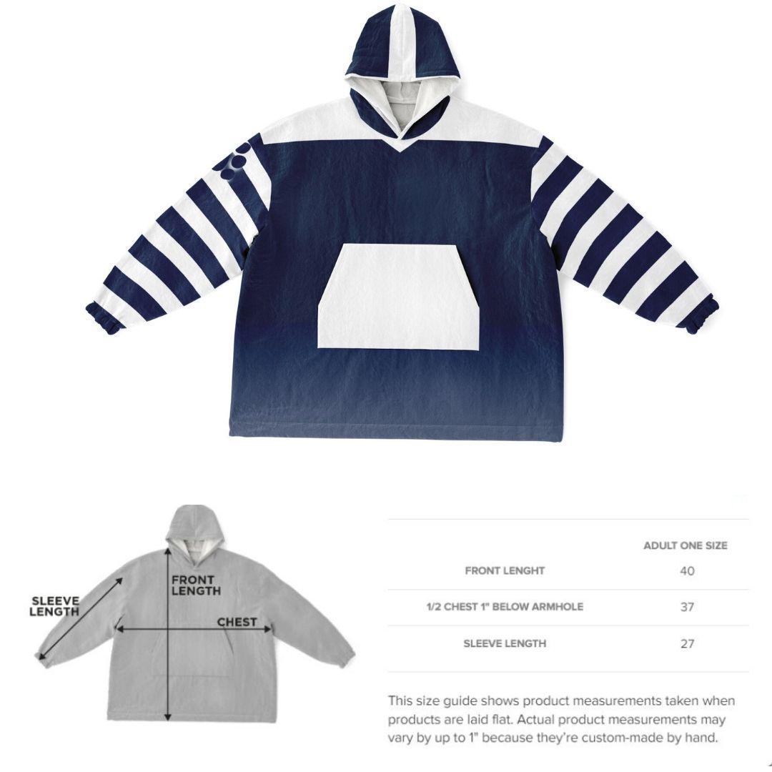 Pennsylvania Football Oversized Hooded Blanket: Blue & White Game Day Cuddle Hoodie