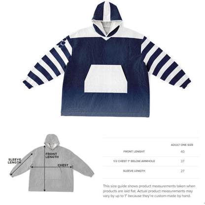 Pennsylvania Football Oversized Hooded Blanket: Blue & White Game Day Cuddle Hoodie