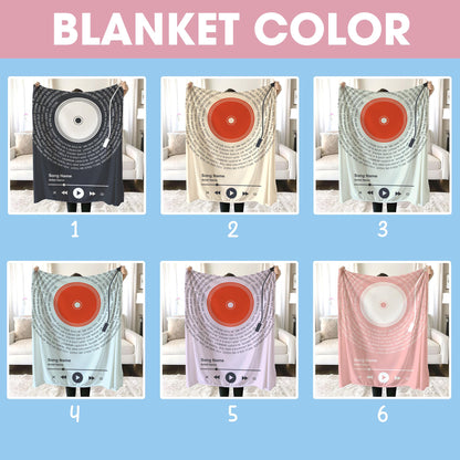 Personalized Music Lyrics Blanket, Custom Song Vinyl Lyrics Blanket, Mother's Day Gift, Girlfriend Gift, Anniversary Gift, Wedding Gift