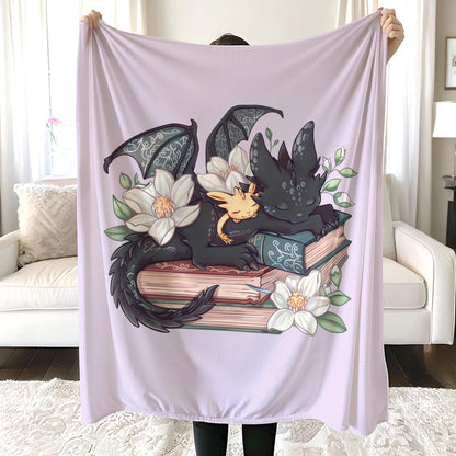 Fantasy Book Dragon Blanket, Fantasy Dragon Book Lover Blanket, Wingspan Bookish Blanket, Booktok Merch, Book Gift, Bookworm Gift