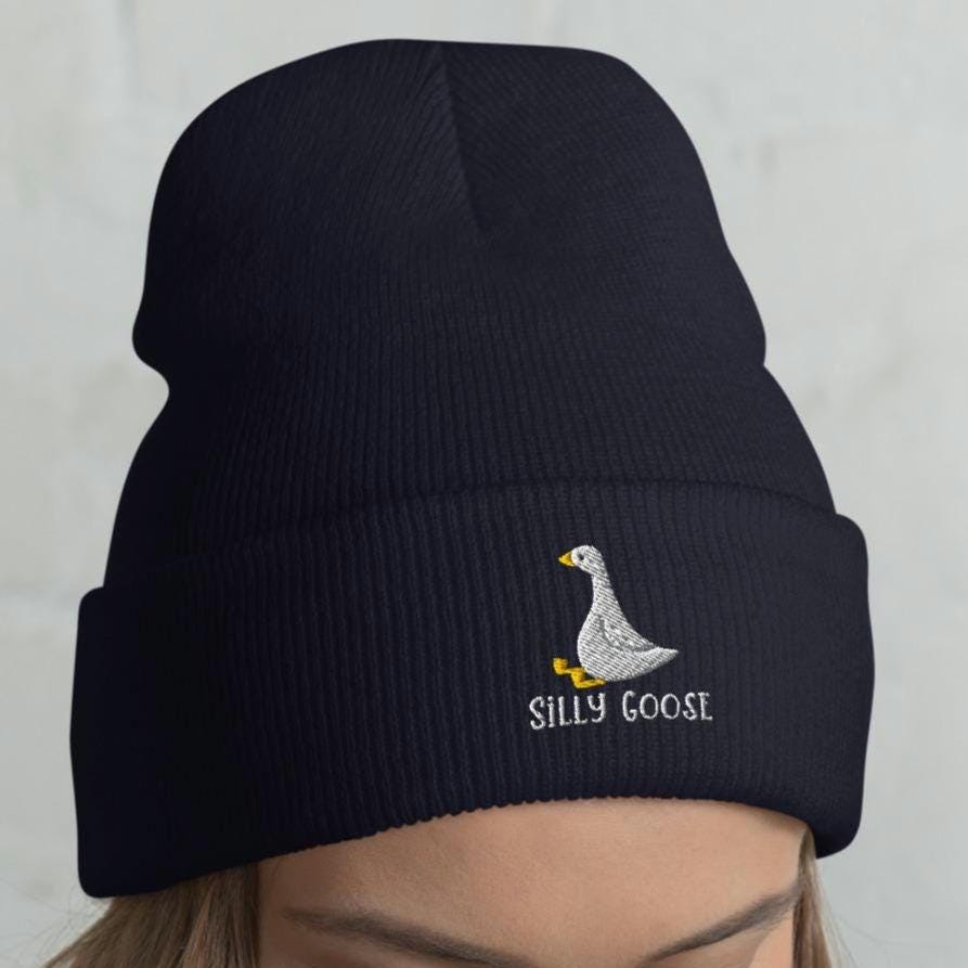 Silly Goose Beanie, Embroidered Silly Goose Winter Hat, Goose Lover Toque